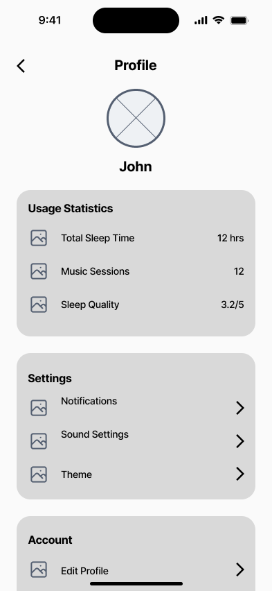 Profile Page Wireframe