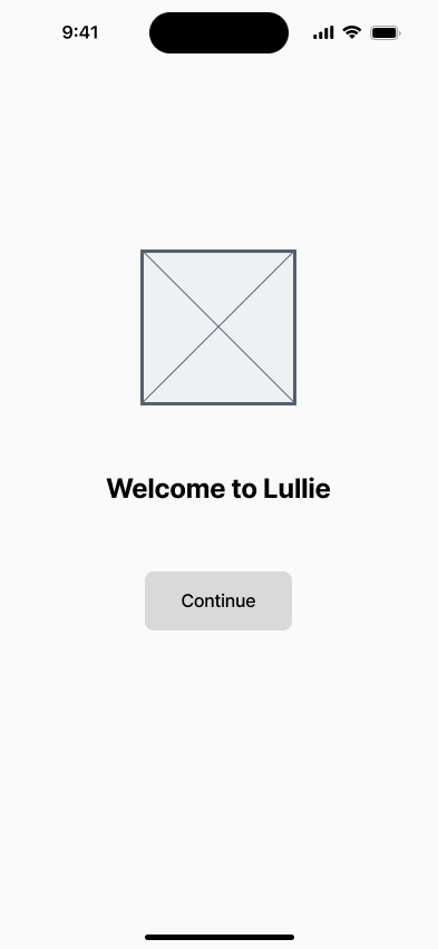 Welcome Screen Wireframe